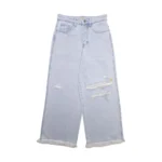 Ultra Wide Leg Jean Distressed Vintage Indigo