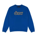 secret embroidered crewneck royal blue